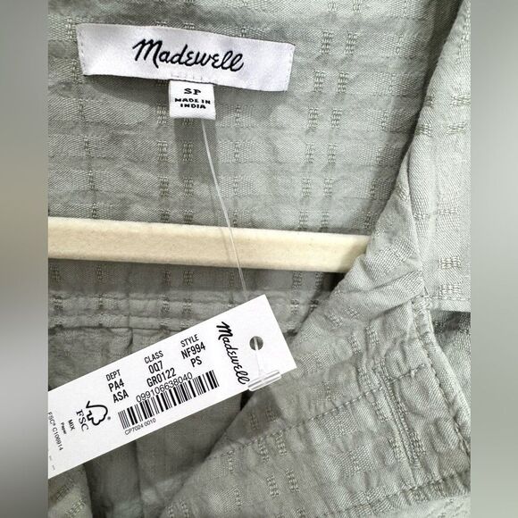 NWT MADEWELL Seersucker Camp Romper in Ashen Sage - Picture 10 of 11